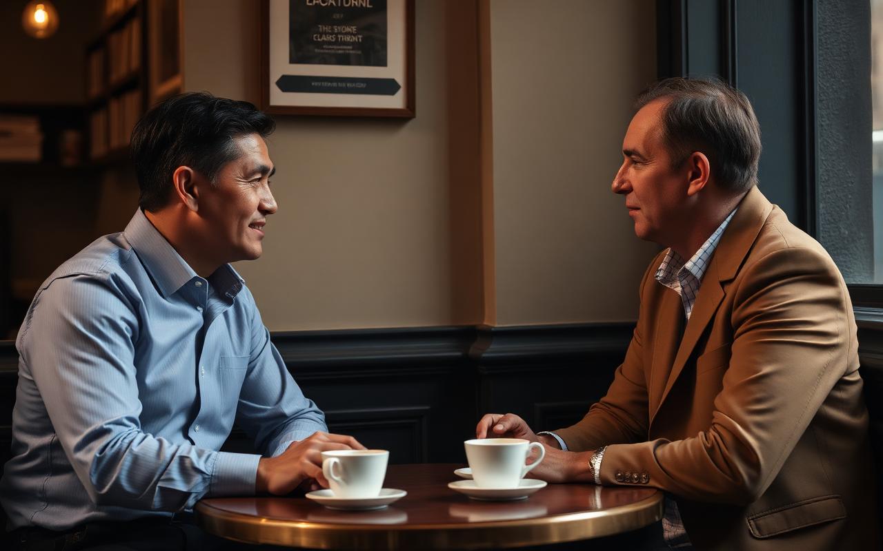 Honest conversation between two people over tea
